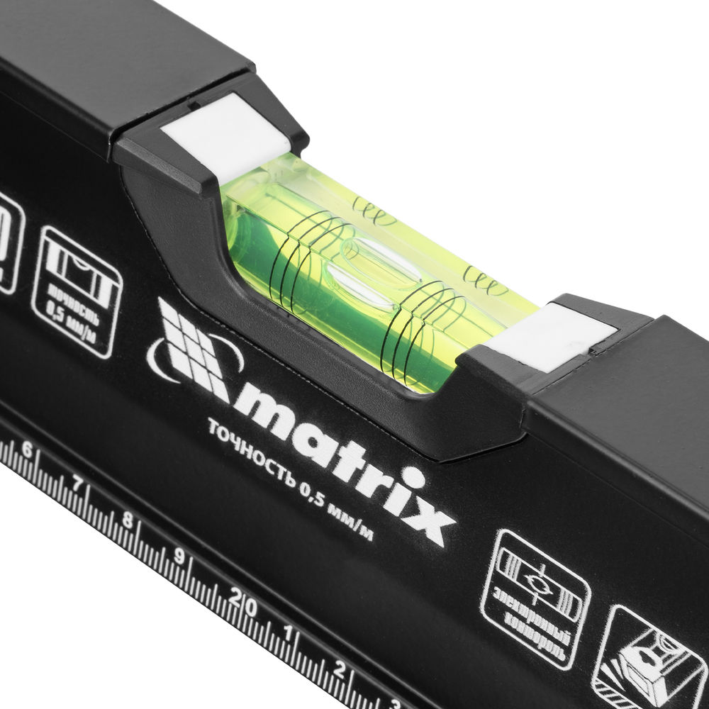 Уровень алюминиевый, усиленный, фрезерованный, 3 глазка, 400 мм Matrix (34360)