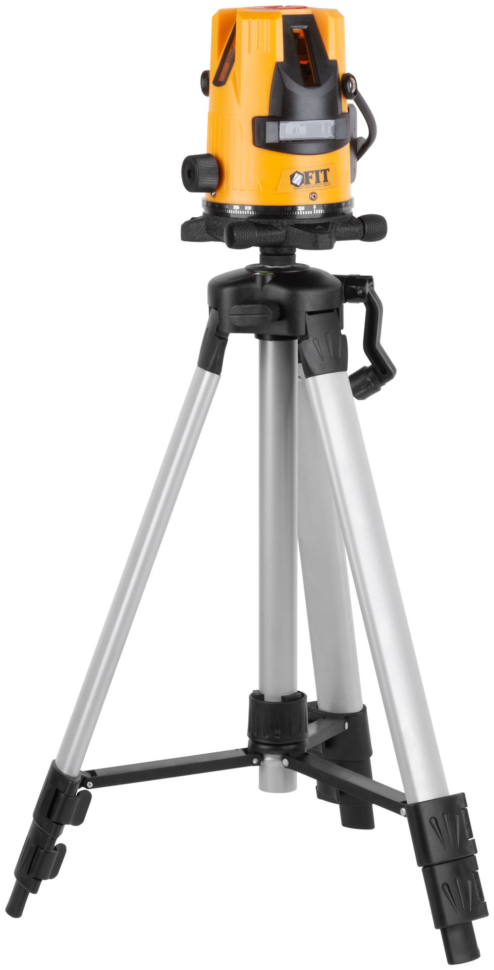 Уровень лазерный самоуспокаивающийся, зеленые лучи, горизонталь + 4 вертикали, диапазон 20 м, Li-Ion аккум., 2 уровня яркости, тренога, алюминиевый ке (18637)