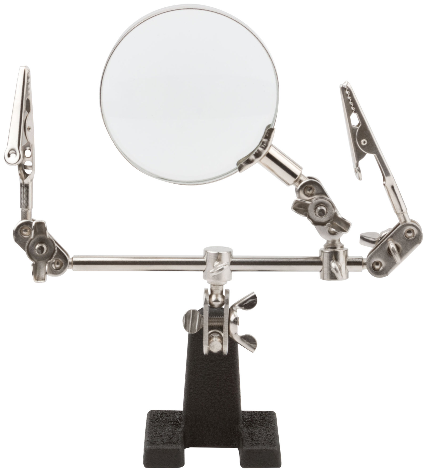 Зажим для пайки с лупой ( Пост монтажный 3-я рука) 62 мм - 3Х (60525)