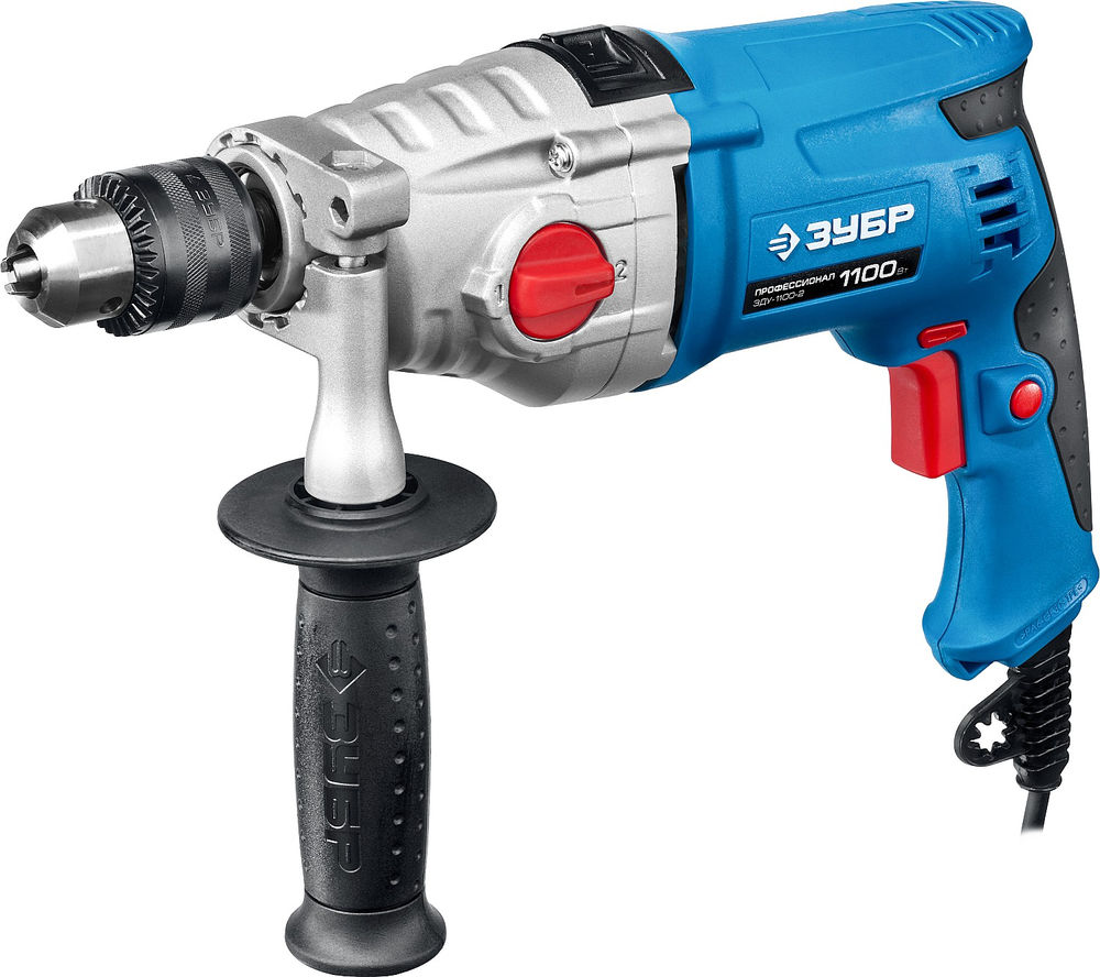 Дрель ударная 1100 Вт 13 мм 2 скорости мет. корпус Профессионал ЗУБР ЗДУ-1100-2 ЭРМКМ2
