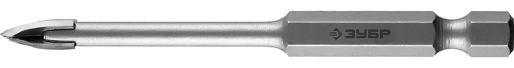 Сверло по стеклу и кафелю 6 мм, 4х кромка, HEX 1/4 ЗУБР Профессионал 29845-06_z01