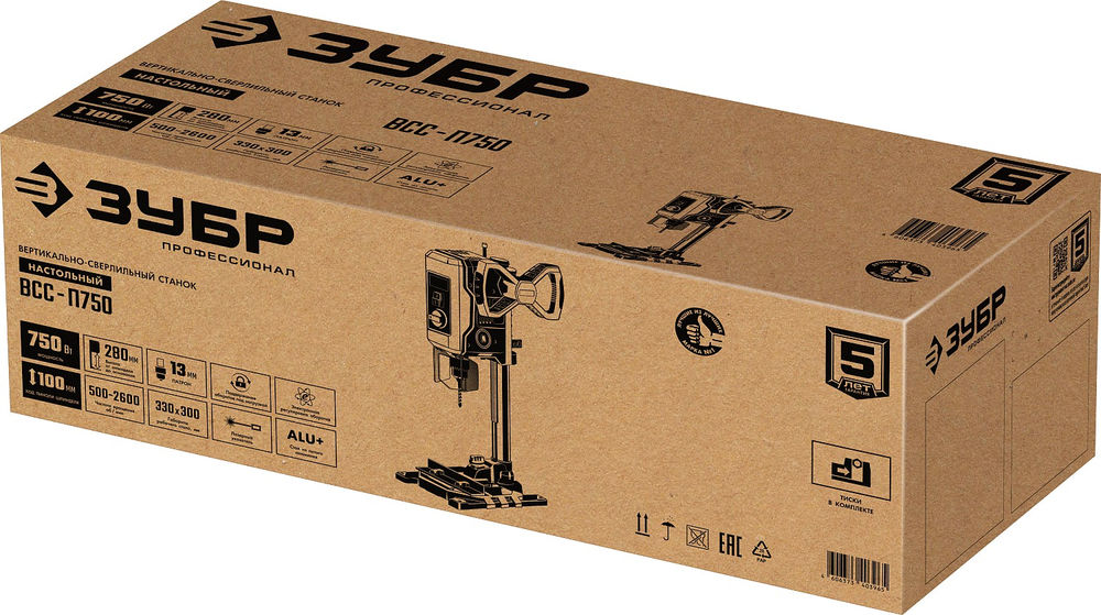 Станок сверлильный вертикально-сверлильный 750 Вт, 13 мм ЗУБР Профессионал ВСС-П750