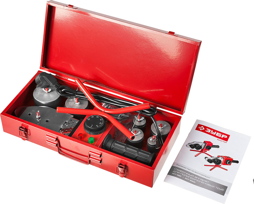 Паяльник для полипропиленовых труб 800 Вт, 6 насадок в комплекте ЗУБР АСТ-800