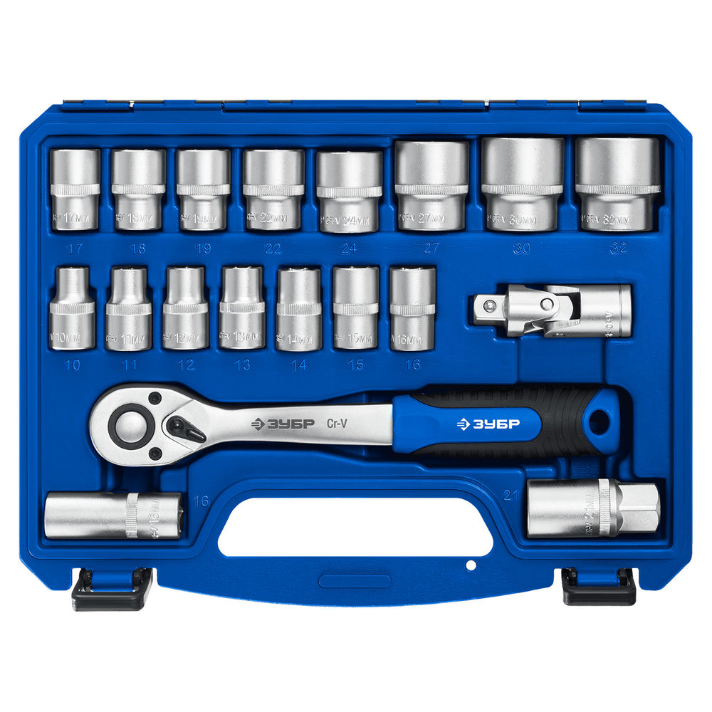 Универсальный набор инструмента 22 предм. А-22 (1/2) Профессионал ЗУБР 27632-H22