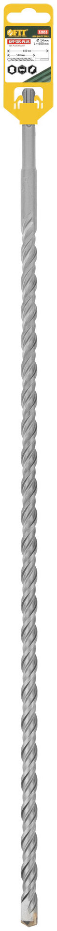 Бур по бетону SDS PLUS, Профи, W-образная вставка, двойная спираль, 14 х 600 мм (32853)