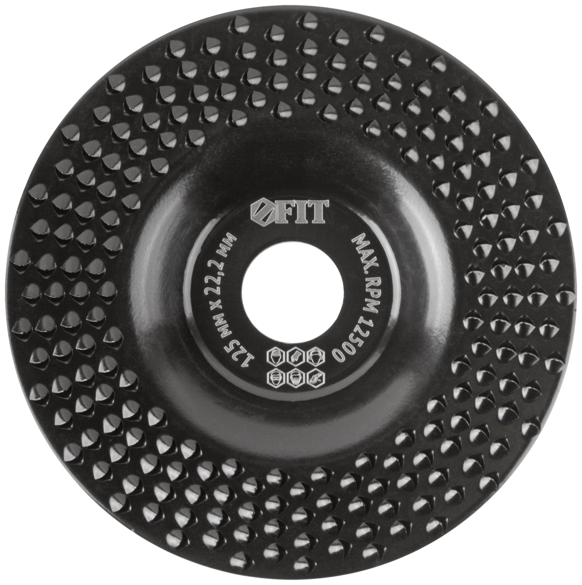 Диск обдирочный по дереву, плоский, посадочный диаметр 22,2 мм, 125 мм, грубая насечка (39527)