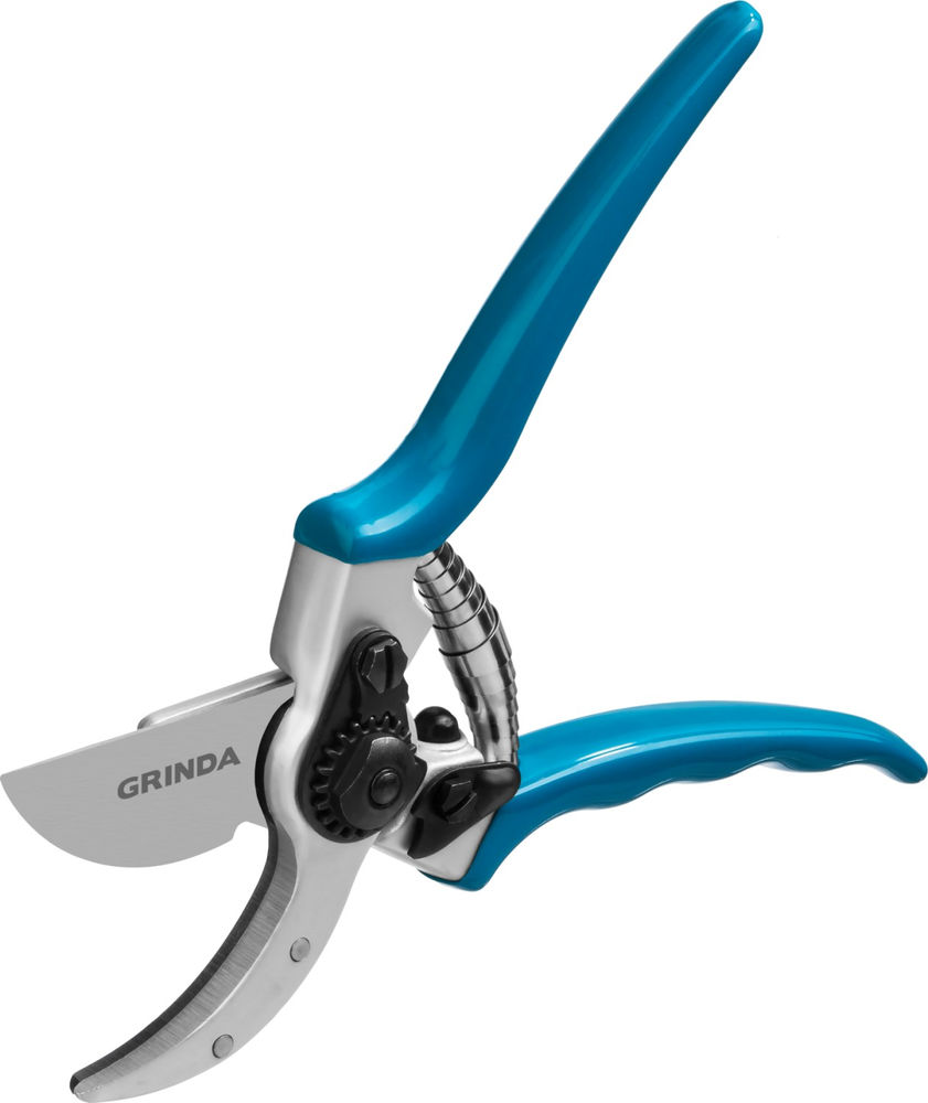 Плоскостной секатор P-23, 210 мм, усиленные лезвия, закалённая сталь, алюминиевые кованые рукоятки, PROLine GRINDA 423423