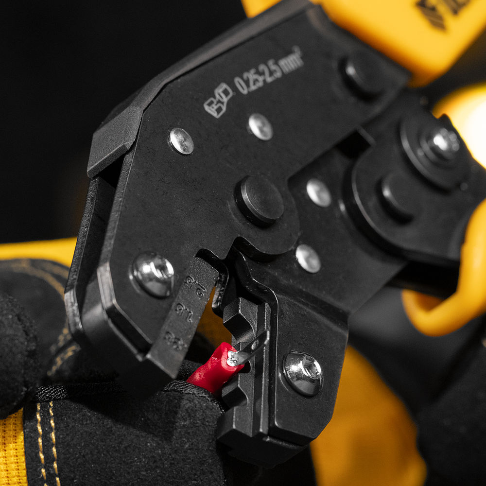 Клещи для обжима неизолированных наконечников НК и НВ, разъемов РП, 0,25 - 2,5 мм2 Denzel (17745)