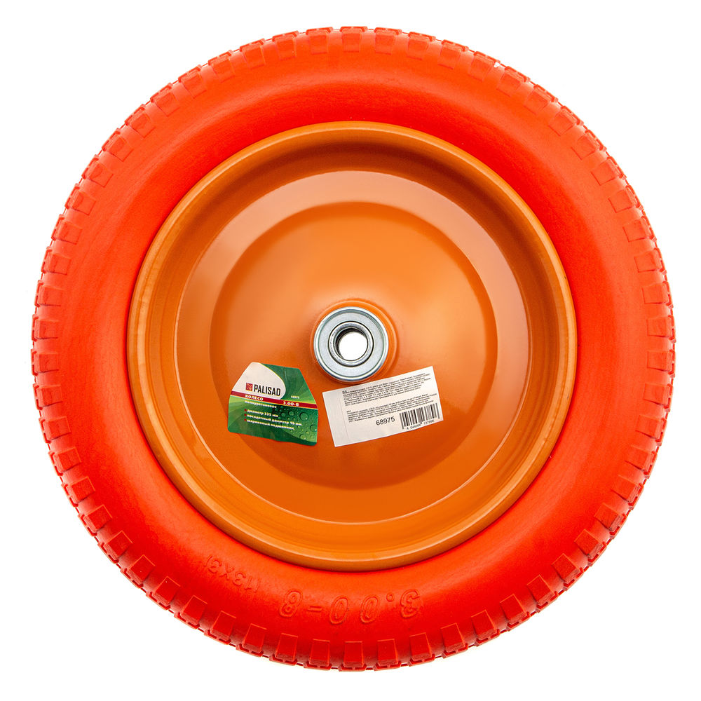 Колесо полиуретановое 3.00-8, длина оси 90 мм, подшипник 16 мм Palisad (68975)