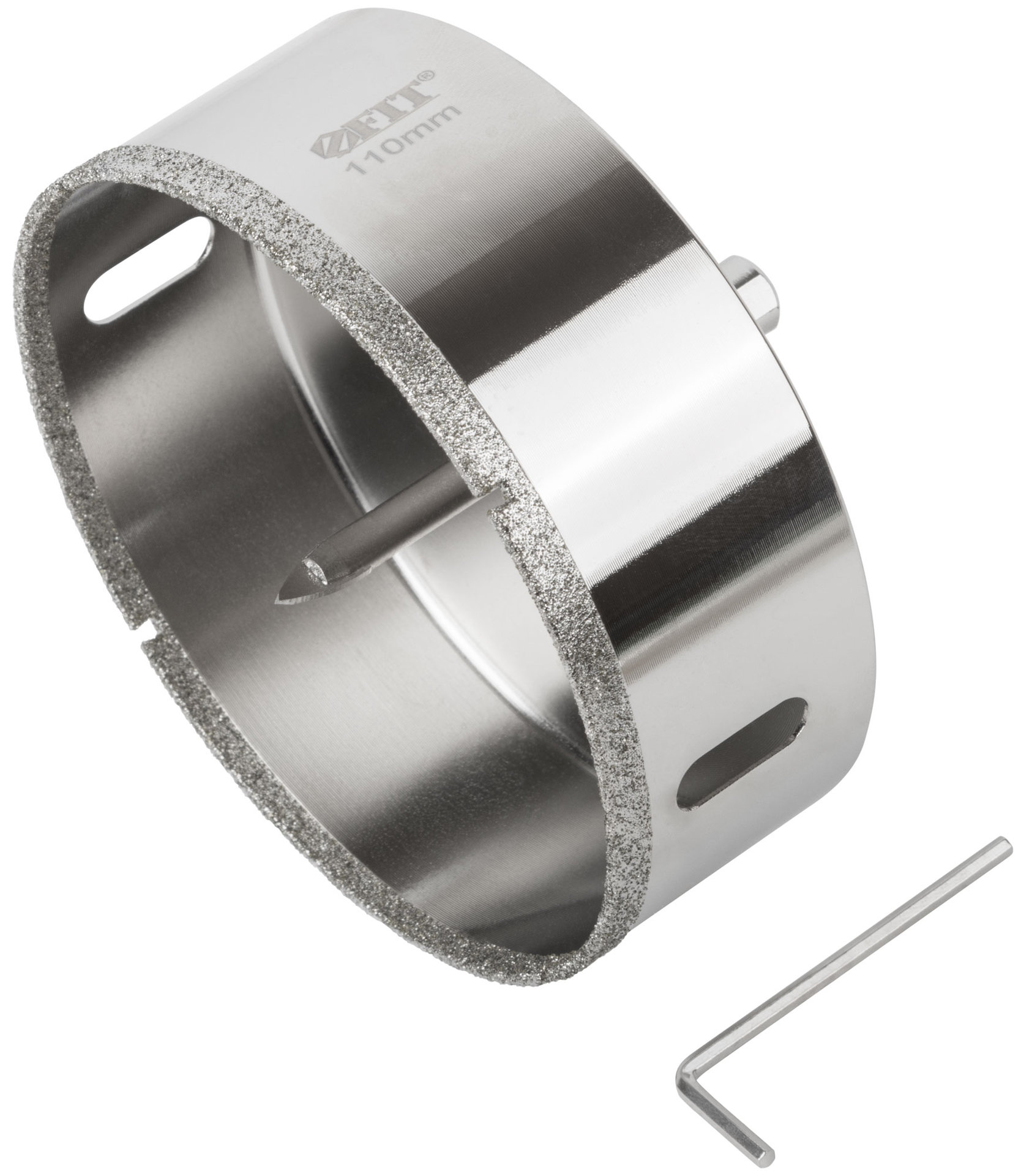 Коронка кольцевая по керамограниту, камню и кафелю алмазная с центровочным сверлом 110х70 мм (16231)