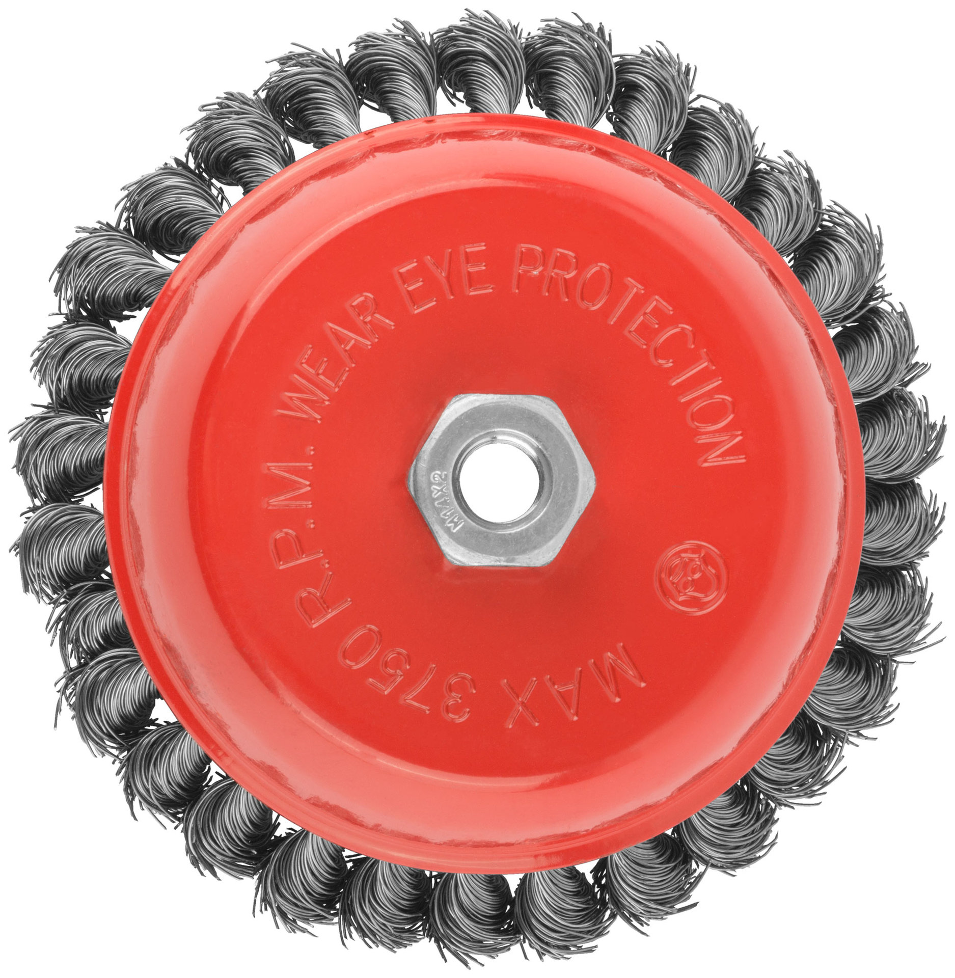 Корщетка чашечная, гайка М14, стальная витая проволока 150 мм (39045)