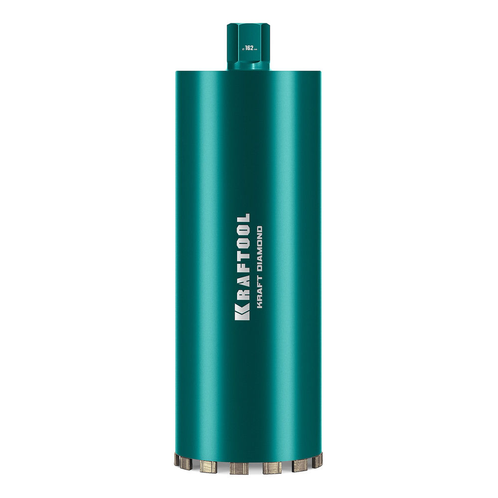 Алмазная коронка по железобетону DIAMOND, 162 мм (450 мм, 1 1/4, лазерная сварка сегментов) KRAFTOOL 29825-162