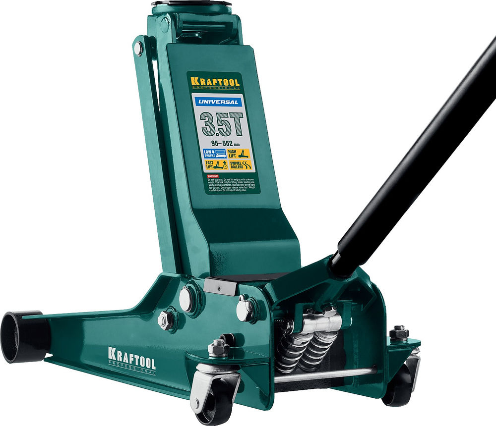 Домкрат подкатной универсальный 3.5 т, 95 - 552 мм для СТО UNIVERSAL KRAFTOOL 43454-3.5
