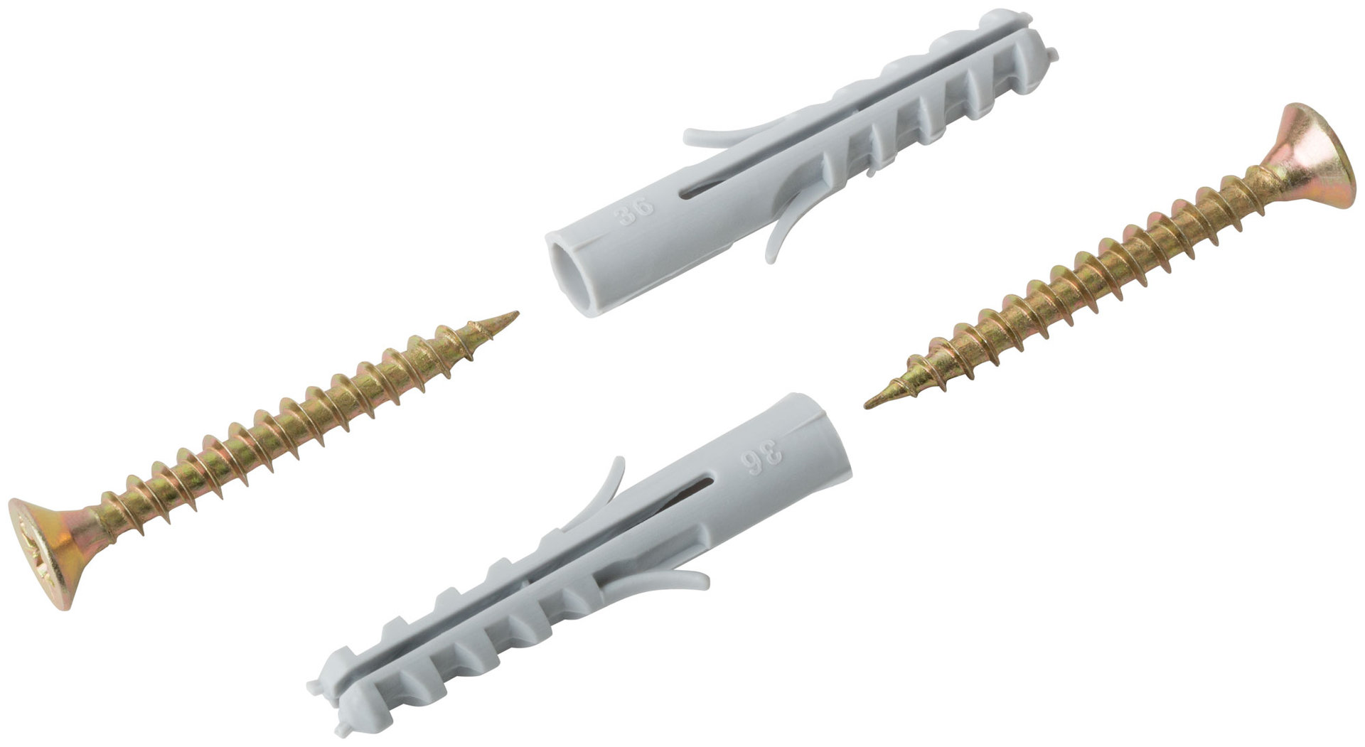 Крепление для плинтусов.Комплект: дюбель с шурупом 6х35/4х35 (фасовка 9 шт.) (24892-2)
