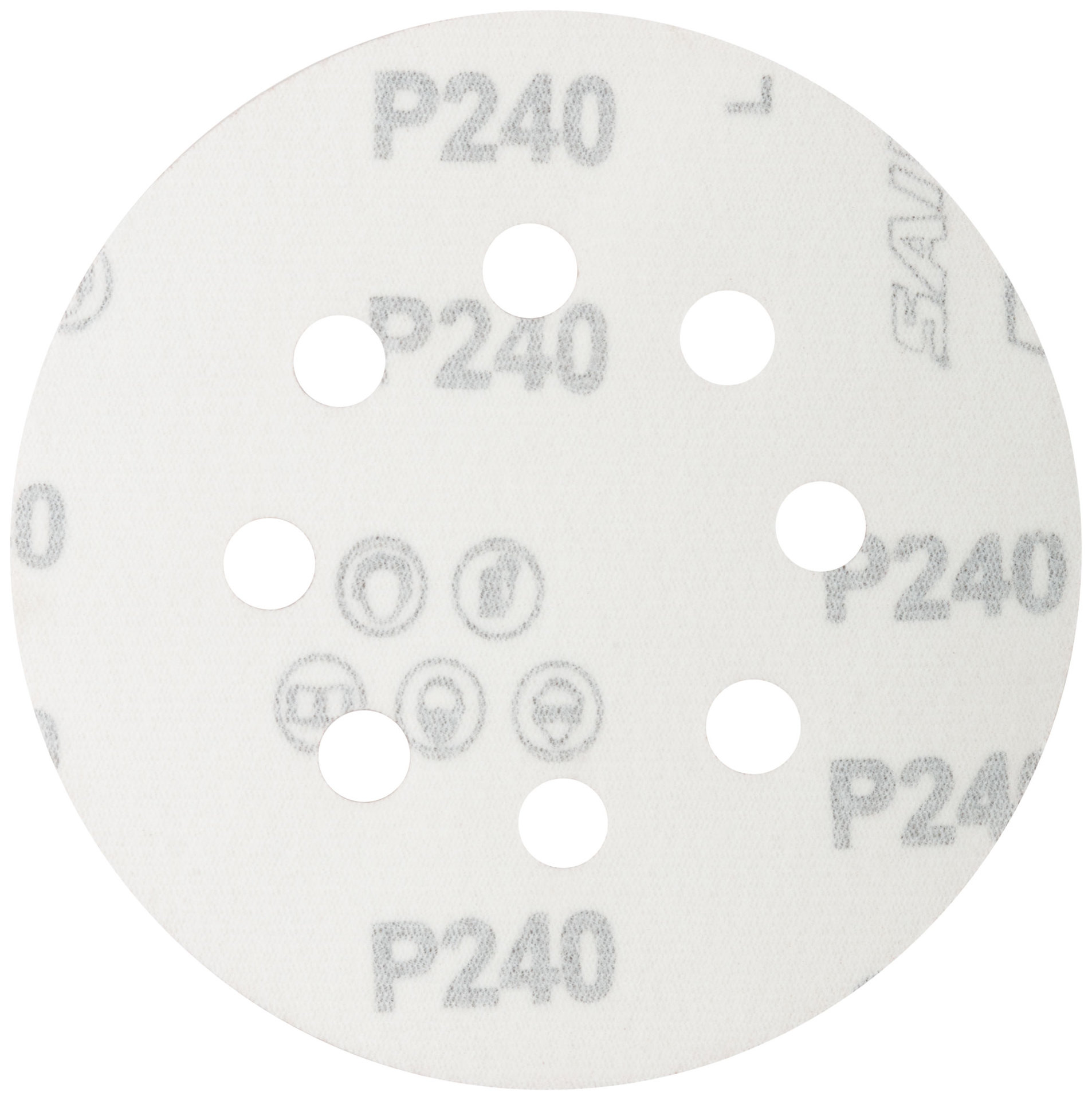 Круги шлифовальные с отверстиями (липучка), алюминий-оксидные, 125 мм, 5 шт. Р 240 (39839М)