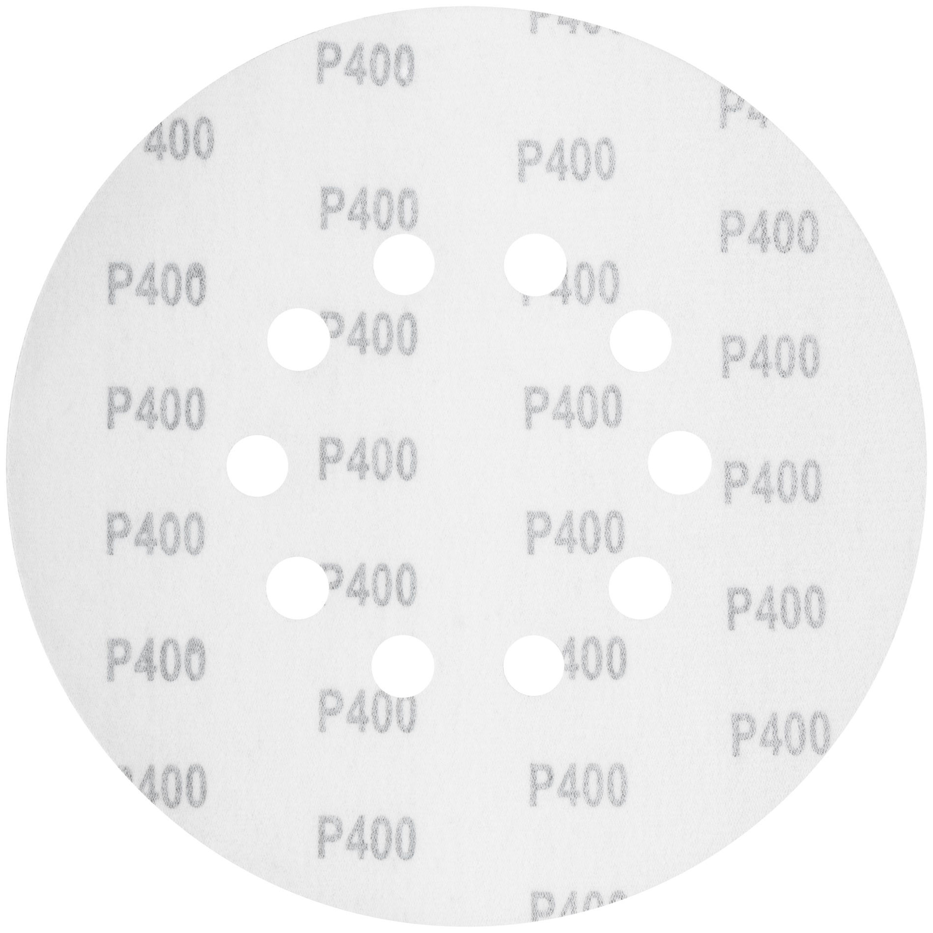 Круги шлифовальные с отверстиями (липучка), алюминий-оксидные, 225 мм, 5 шт. Р 400 (39901)