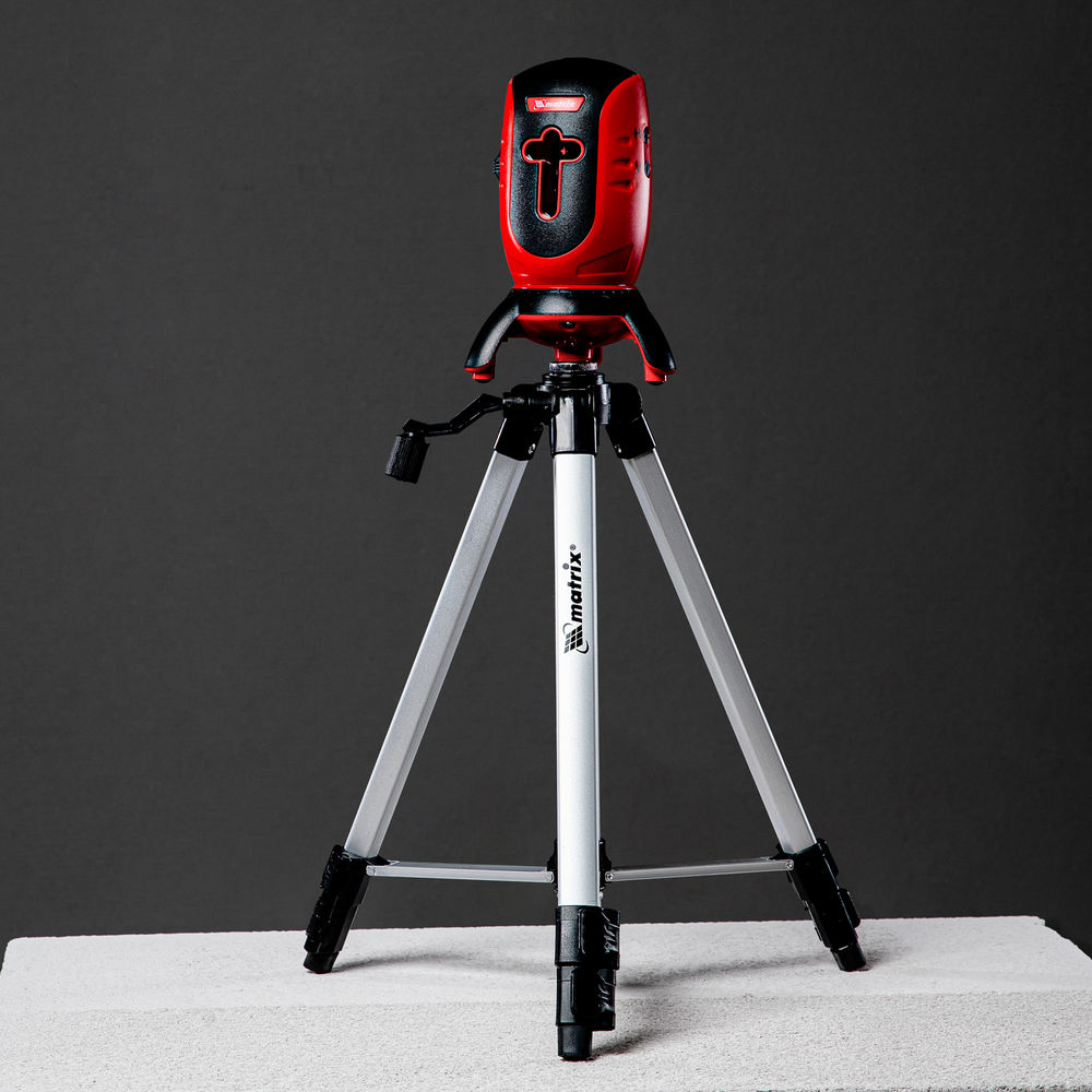 Лазерный уровень ML01T, дальность 10 м, точность ± 0,5 мм, / 1 м, длина волны 650 нм, проекция 1 вертикальная 1 горизонтальная плоскость, резьба под штатив 5/8, штатив в комплекте Matrix (35063)