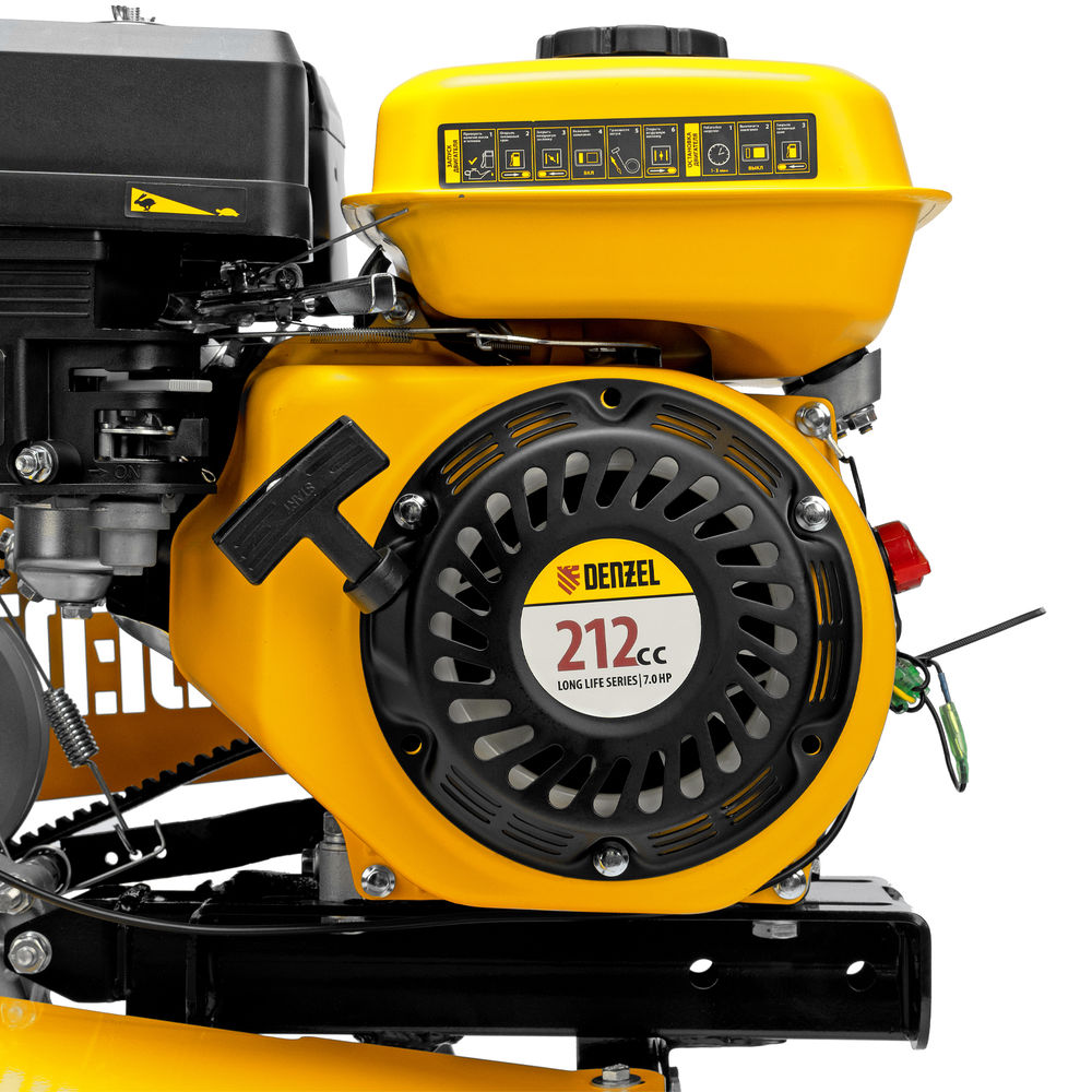 Мотоблок DPT-170SB, 7 л.с., ремен.сцеп, фрез 3х4, ШОМ, без колес, передачи 2В/1Н Denzel (56451)