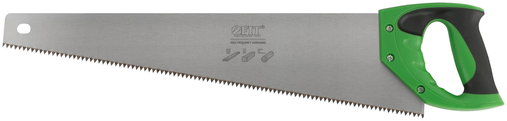 Ножовка по дереву, крупный каленый зуб 5 TPI, 2D заточка, пластиковая прорезиненная ручка 500 мм (40423)