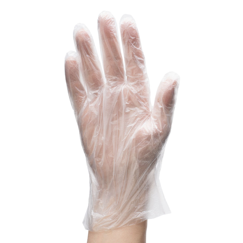 Перчатки одноразовые полиэтиленовые, прозрачные, 100 шт. (50 пар) L (67940)