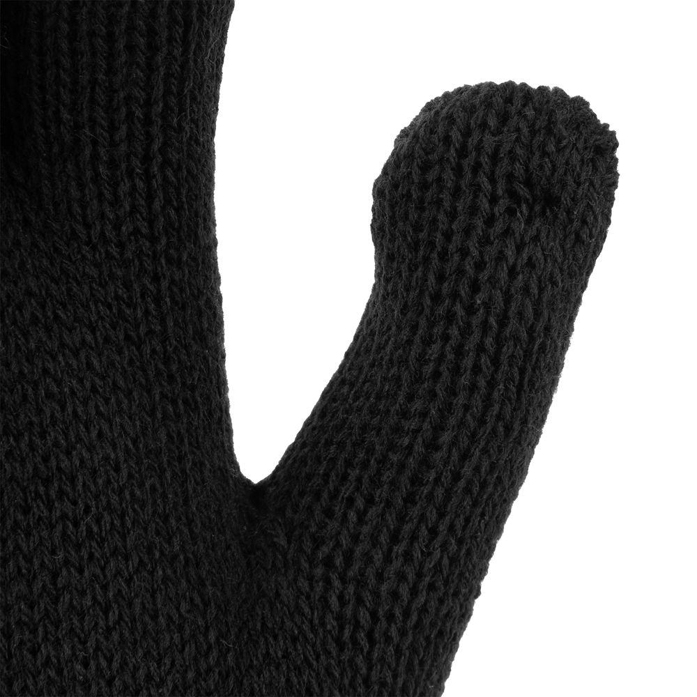 Перчатки трикотажные, акрил, двойные, черный, двойная манжета Сибртех (68681)