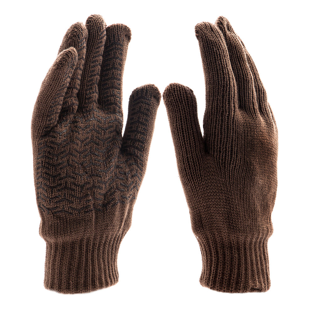 Перчатки трикотажные, двойные, полушерстяные, с ПВХ покрытием, Сибртех (68634)