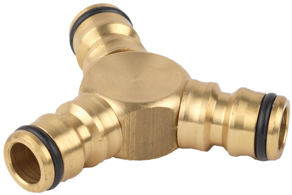 Штуцерный тройник PROFI, (соединитель - соединитель - соединитель), из латуни RACO 4246-55028B