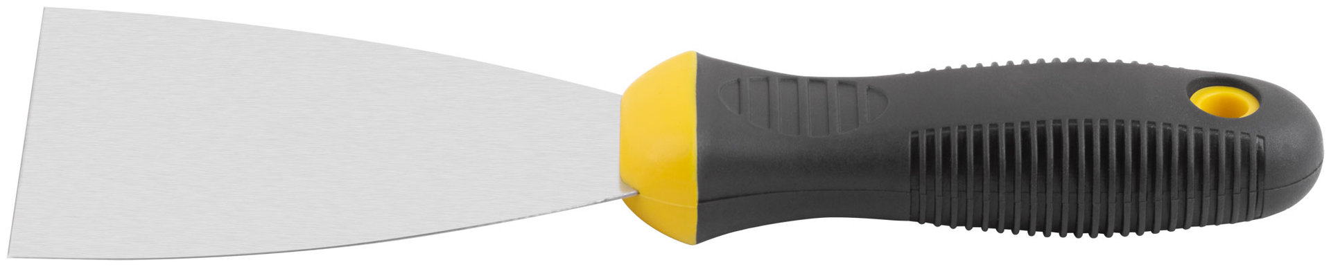 Шпатель, нерж.сталь, черно-желтая прорезин.ручка 3 ( 75 мм) (06685)