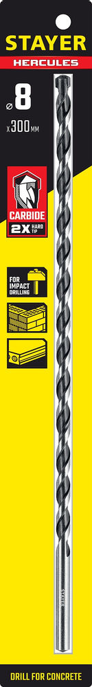Сверло по бетону Hercules, 8 x 300 мм STAYER Professional 2915-300-08_z01