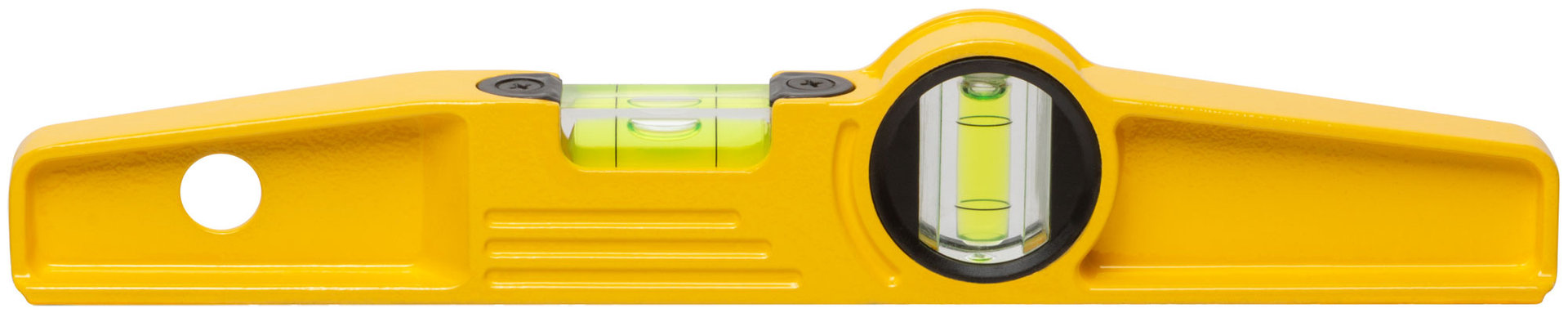 Уровень Хард мини, 2 глазка, литой усиленный профиль, фрезер.рабочая грань, магниты 250 мм (18591)