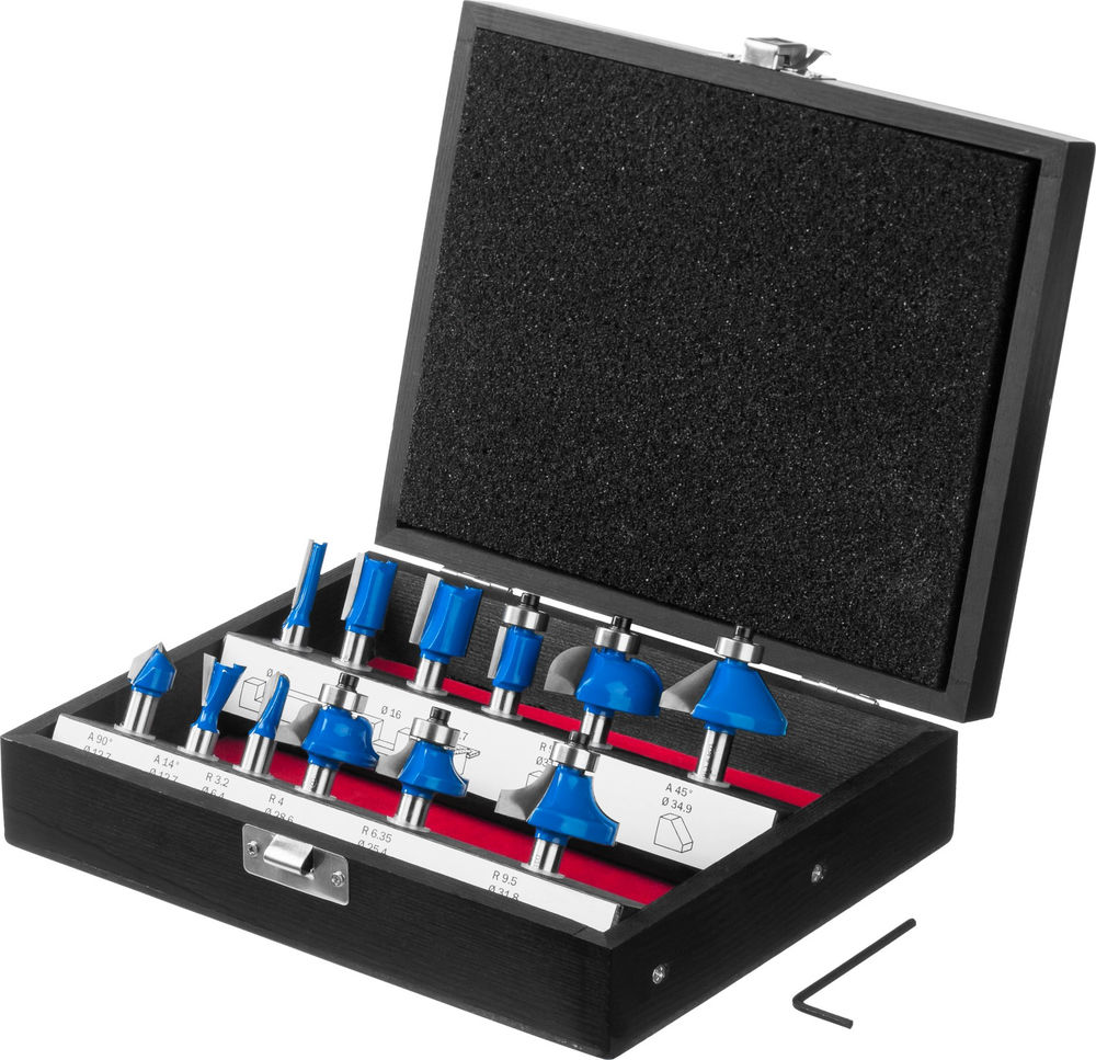 Набор профильных фрез по дереву 12 шт ЗУБР Профессионал 28796-H12