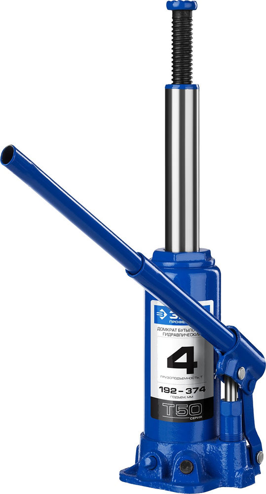 Домкрат гидравлический бутылочный 4 т 192-374 мм в кейсе Профессионал ЗУБР 43060-4-K