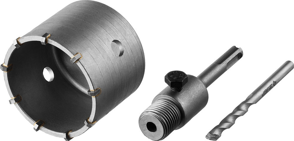 Коронка по бетону с оснасткой 73 мм, SDS-Plus, 9Т ЗУБР 29211-73