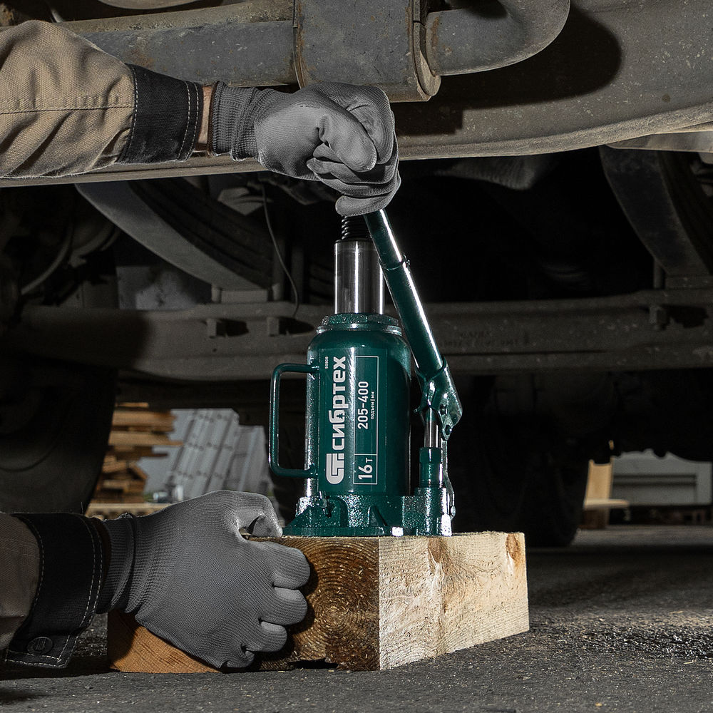 Домкрат гидравлический бутылочный, 16 т, 205-400 мм Сибртех