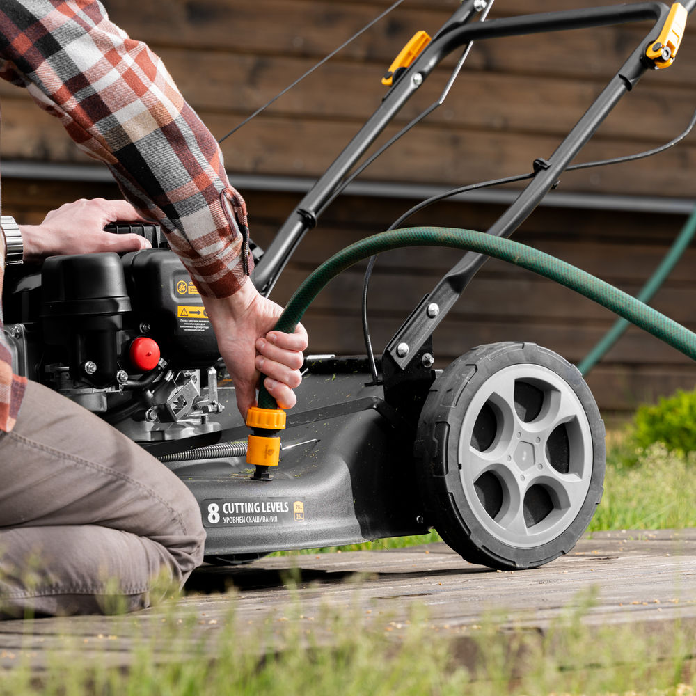 Газонокосилка бензиновая GLR-510SP-ZS, 171 см3, ширина 51 см, привод, травосборник 65 л Denzel (58825)