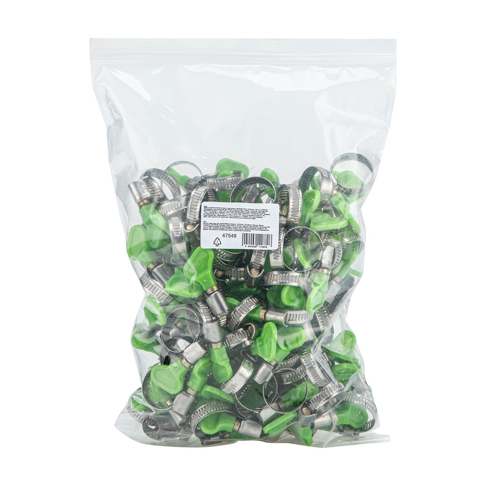 Хомуты металлические элемент крепления с формой ключа 16-25 мм, 100 штук в упаковке Сибртех (47548)