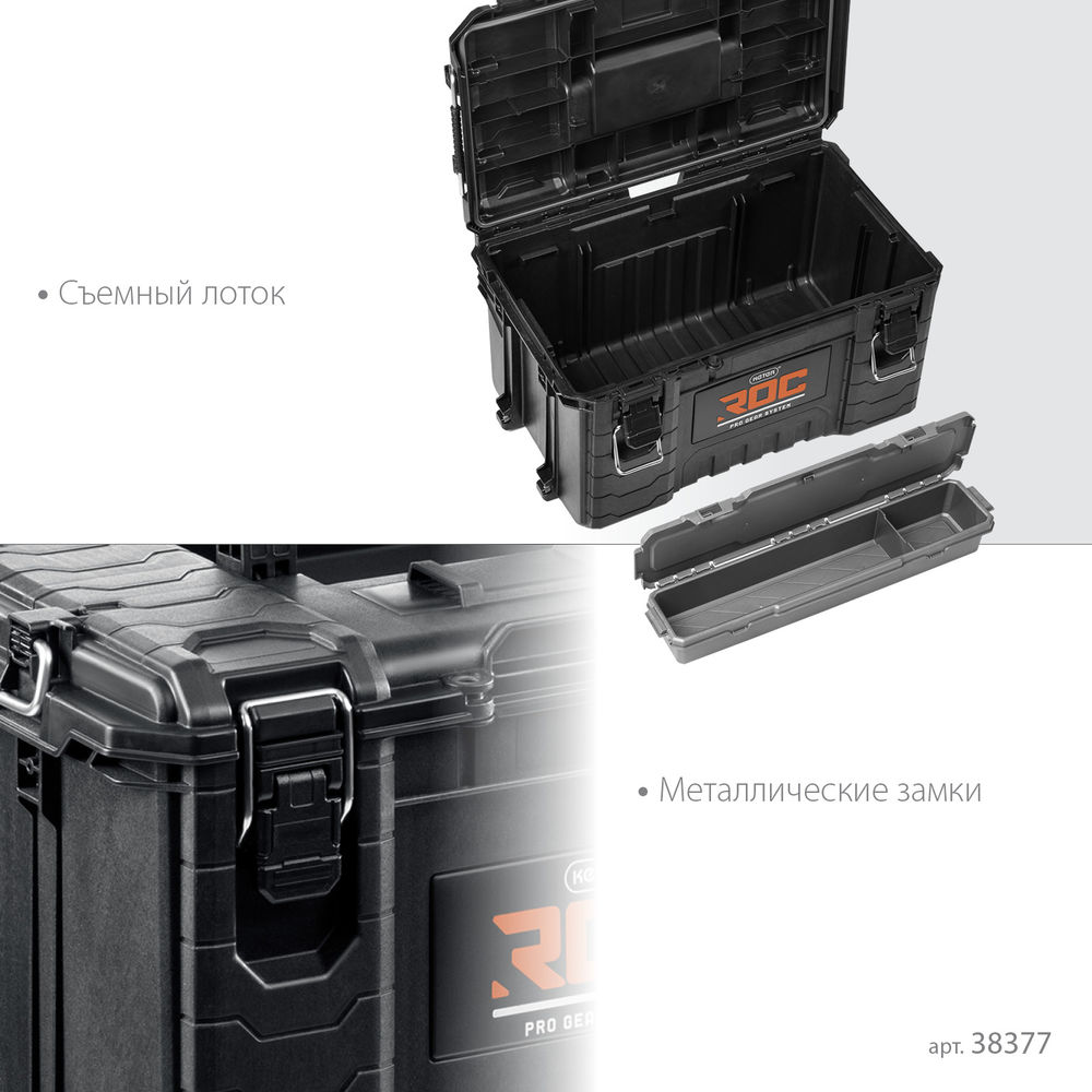 Ящик пластиковый (22) с крышкой ROC PRO GEAR 2.0 KETER 38377