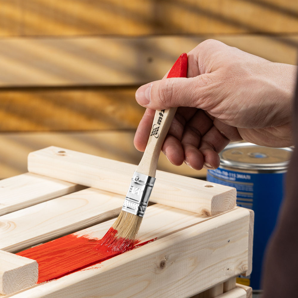 Кисть плоская Стандарт 3/4 (20 мм) натуральная щетина, деревянная ручка MTX (82515)