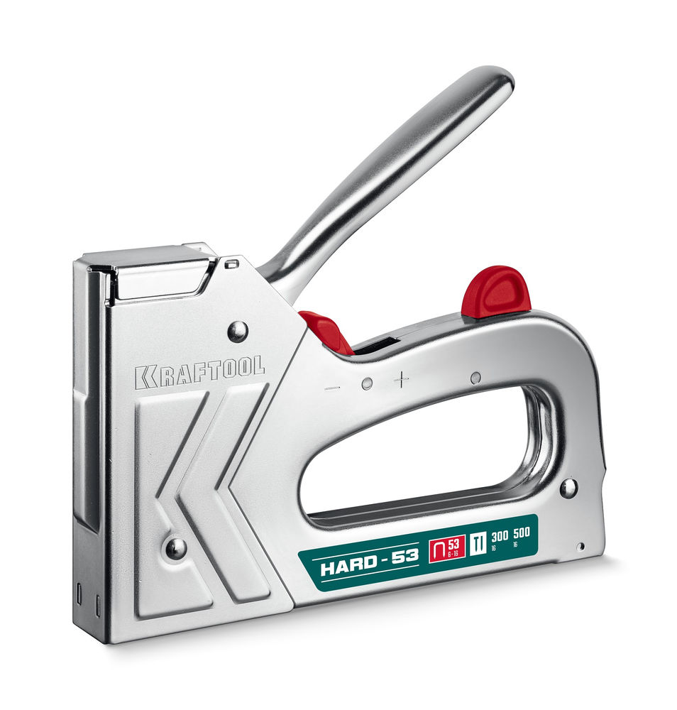 Стальной рессорный степлер EXTREM 53, тип 53 (A/10/JT21) 23GA (6 - 16 мм)/300/500 KRAFTOOL 3180