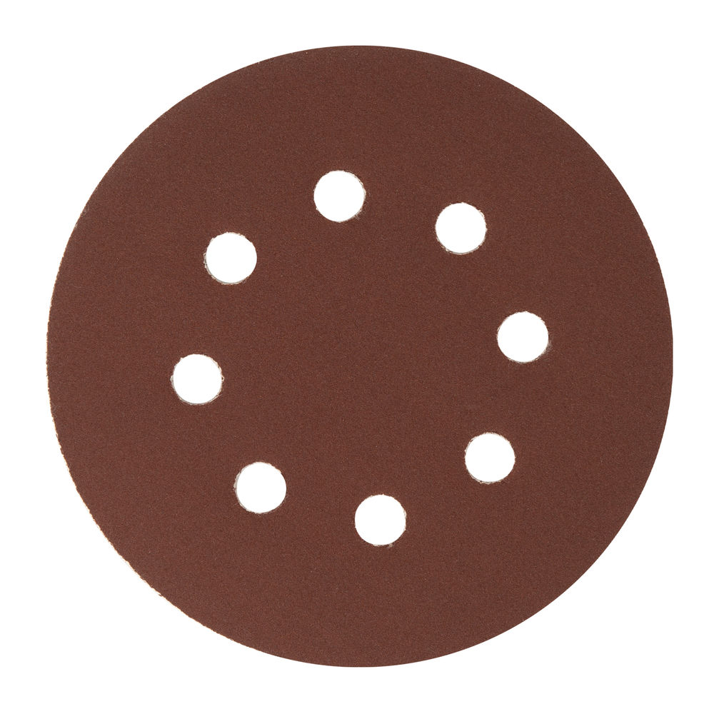 Круг абразивный на ворсовой подложке под липучку, перфорированный, P 240, 125 мм, 5 шт Сибртех (738117)