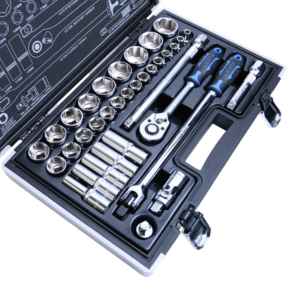 Набор торцевых головок 6-ти гранных 35 пр., 8-36 мм 1/2 Licota ALK-0008F