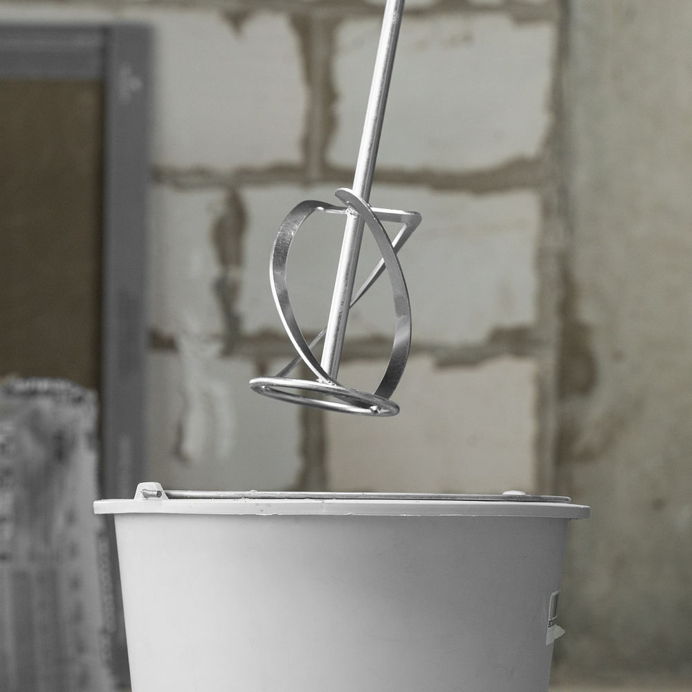 Насадка для миксера, для легких растворов, 120 х 590 мм, оцинкованная, хвостовик резьба М14 Сибртех (848977)