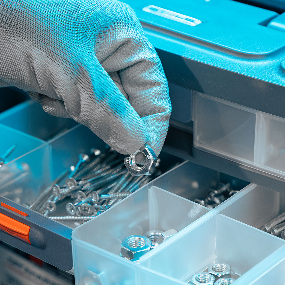 Органайзер для хранения с выдвижными лотками 310х150х260мм, 4 секции, пластик Stels