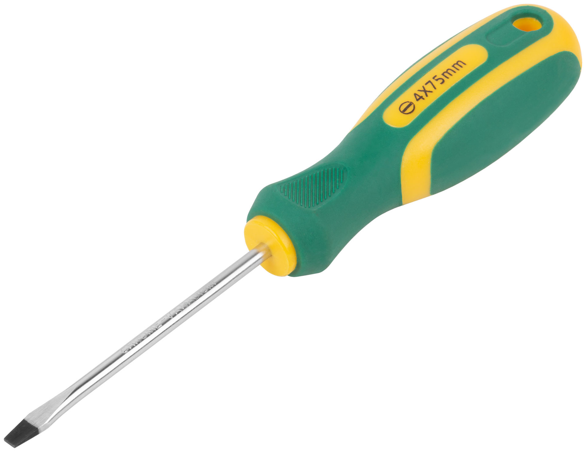 Отвертка Контур, CrV сталь, прорезиненная ручка 4х75 мм SL (55201)