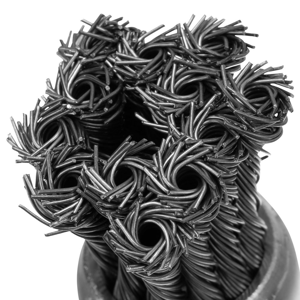 Щетка для дрели, 30 мм, чашка со шпилькой, крученая металлическая проволока Matrix (74466)