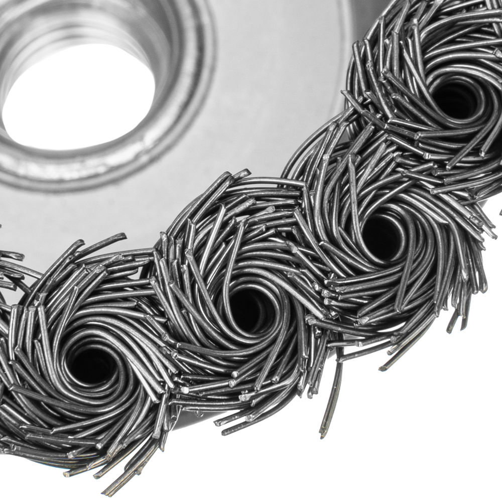 Щетка для УШМ, 100 мм, М14, чашка, крученая металлическая проволока Сибртех (746287)