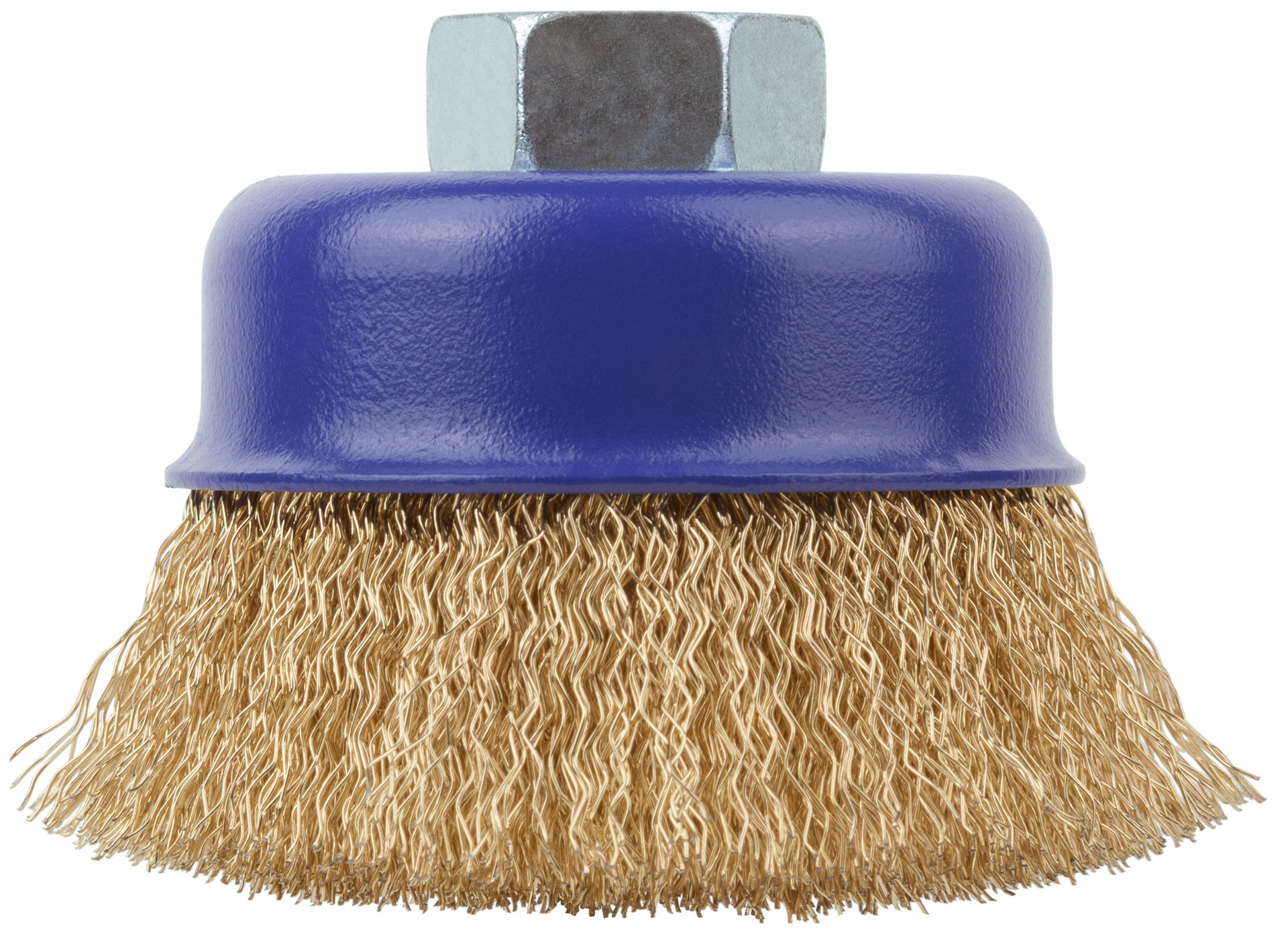 Щетка для УШМ, М14, тип Чашка, латун. витая проволока 0,3 мм, 75 мм, блистер, CUTOP Profi (82-894)