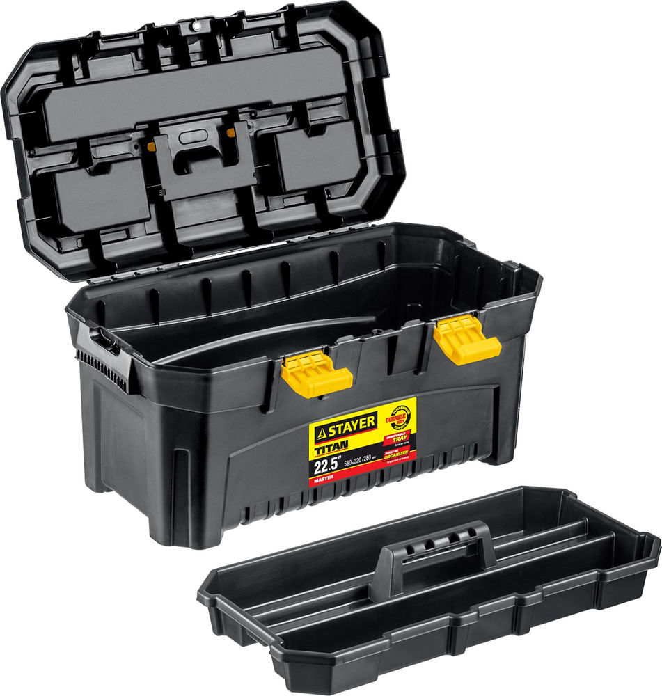 Ящик пластиковый для инструментов 580 x 320 x 280 мм, (22) TITAN-22 STAYER 38016-22