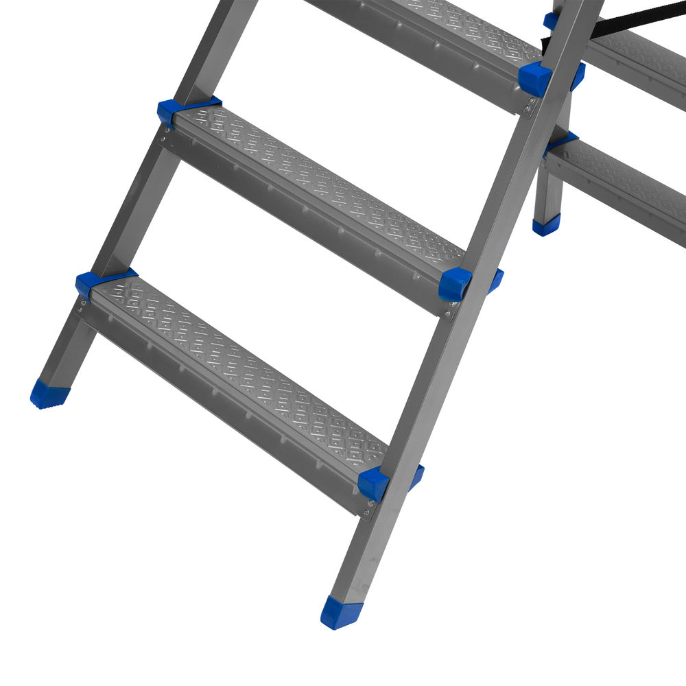 Стремянка двухсторонняя 6 ступеней, сталь профиль, стальные ступени, Сибртех (97986)