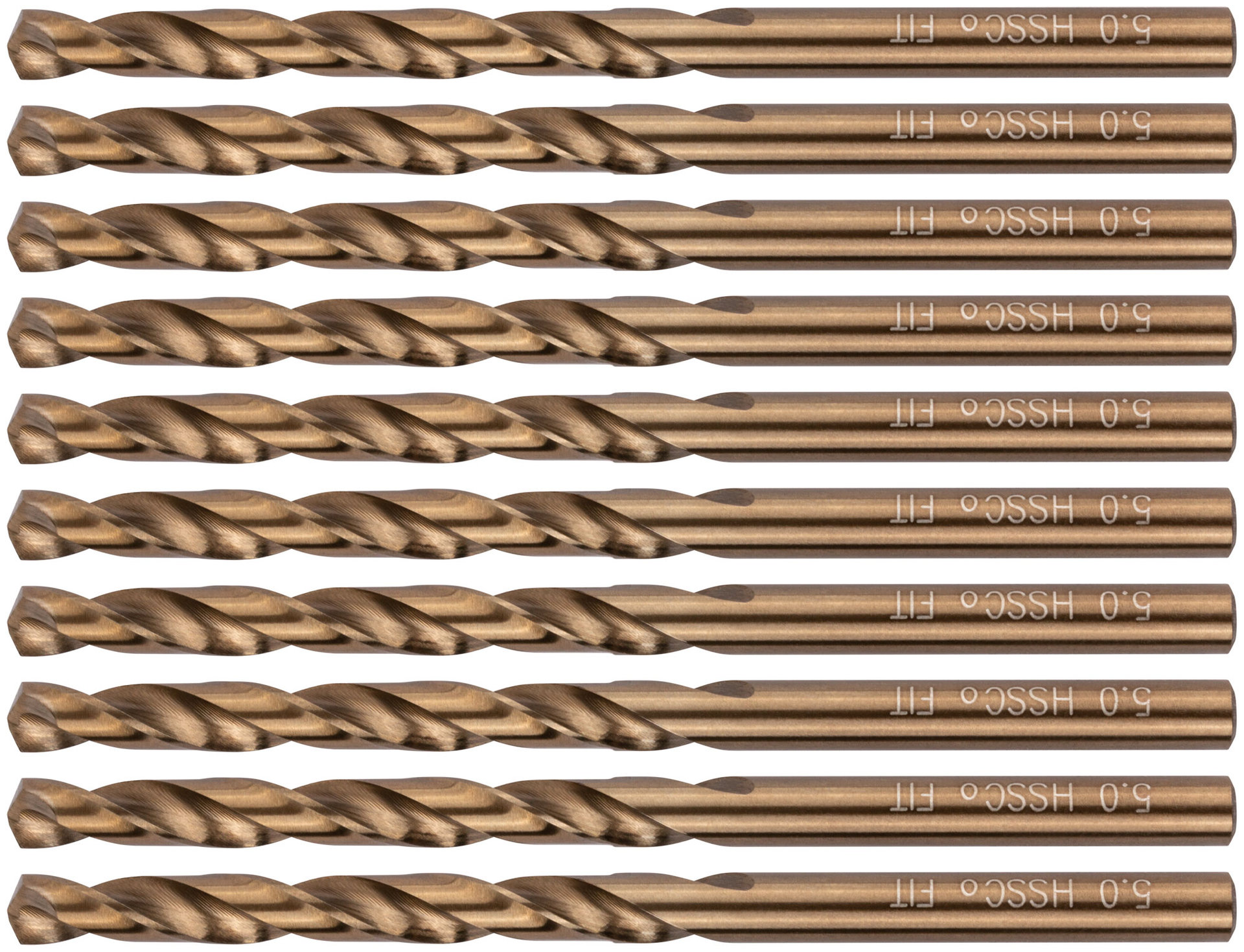 Сверла по металлу HSS с добавкой кобальта 5% Профи 5,0 мм (10 шт.) (33950)